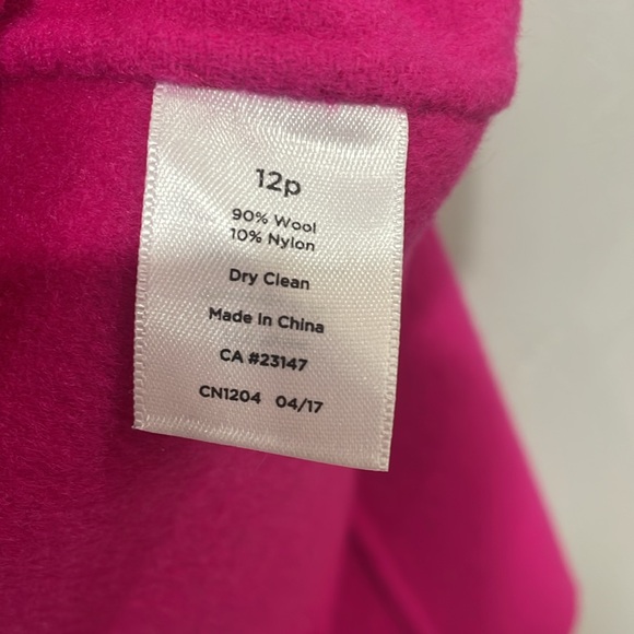 Talbots pink ruffle collar button blazer light wool jacket size 12 petite - Picture 12 of 16